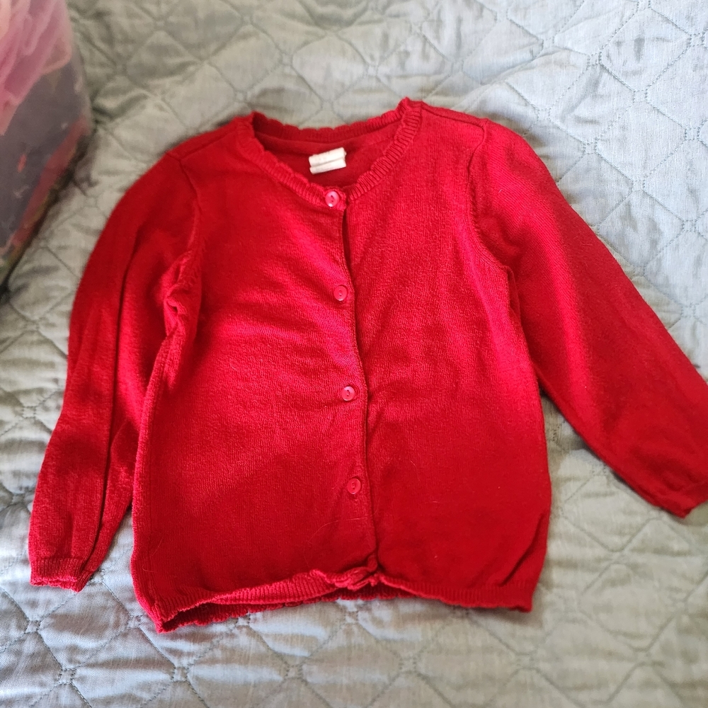 *nd 12-18 month red cotton cardigan sweater (must be bundled to buy)